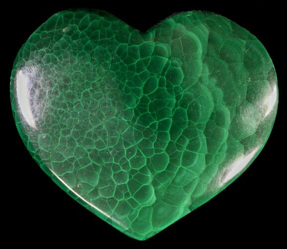 Polished Malachite Heart - Congo #63203